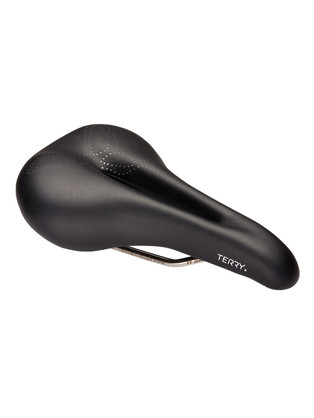 Terry Women's Butterfly Ti Gel + Bike Saddle in the Colorway Black, Front View